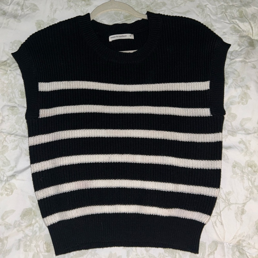 Black and White Striped Sweater